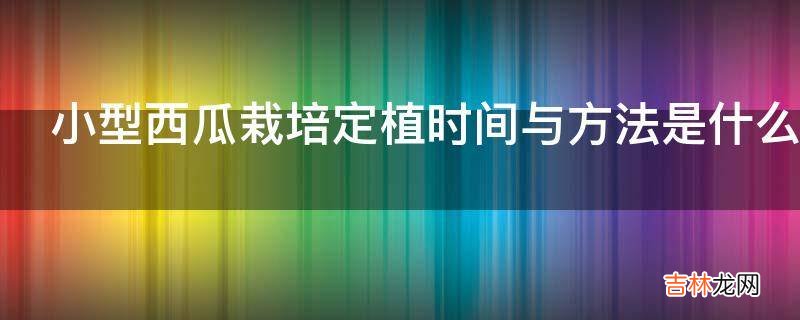 小型西瓜栽培定植时间与方法是什么?