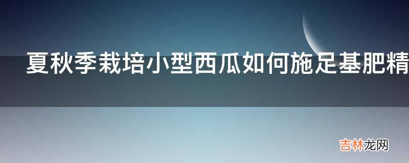 夏秋季栽培小型西瓜如何施足基肥精细整地?