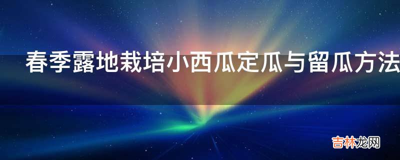 春季露地栽培小西瓜定瓜与留瓜方法是什么?