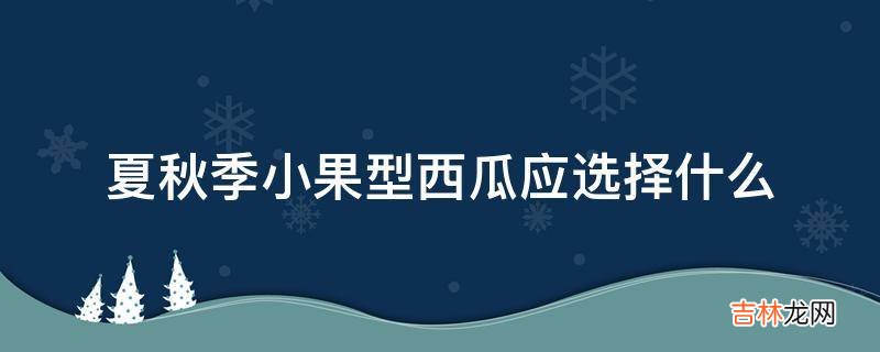 夏秋季小果型西瓜应选择什么?