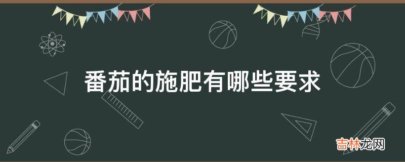 番茄的施肥有哪些要求?