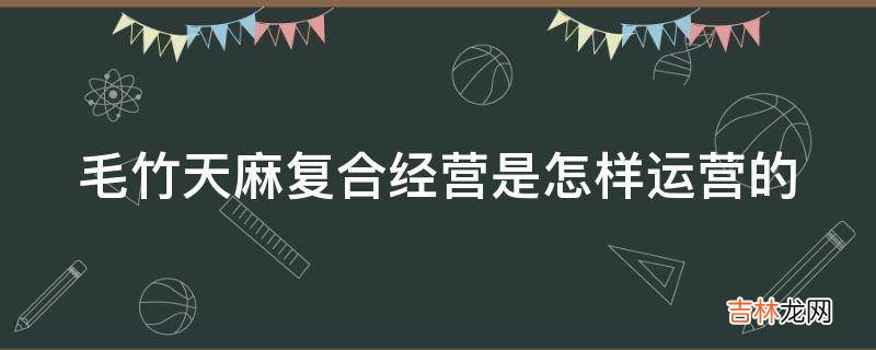 毛竹天麻复合经营是怎样运营的?