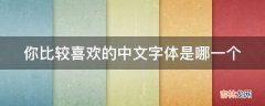 你比较喜欢的中文字体是哪一个?