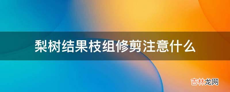 梨树结果枝组修剪注意什么?