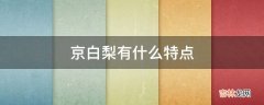 京白梨有什么特点?