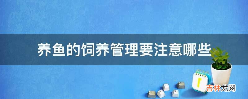 养鱼的饲养管理要注意哪些?