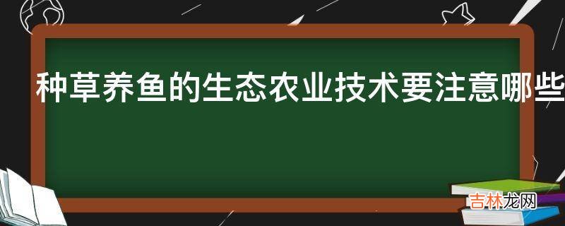 种草养鱼的生态农业技术要注意哪些?