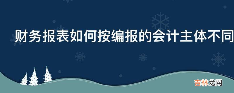 财务报表如何按编报的会计主体不同分类?