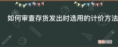 如何审查存货发出时选用的计价方法是否合理适当?