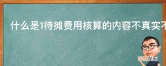 什么是1待摊费用核算的内容不真实不正确不合法?