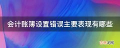 会计账簿设置错误主要表现有哪些?