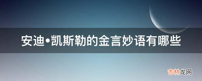 安迪?凯斯勒的金言妙语有哪些?