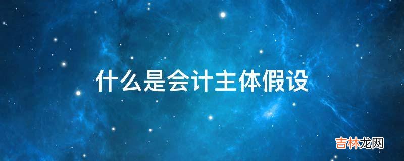 什么是会计主体假设?