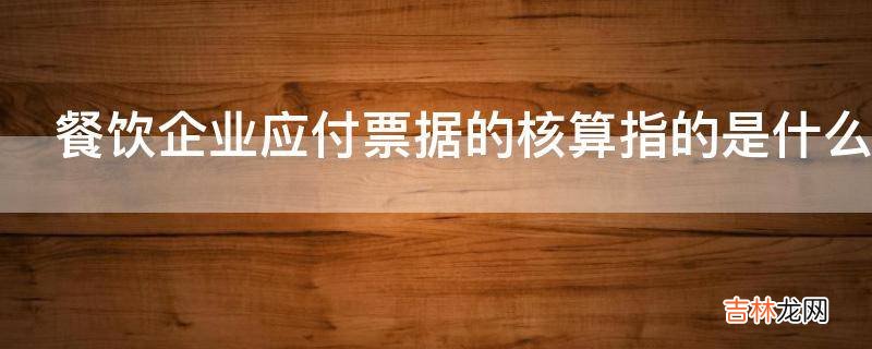 餐饮企业应付票据的核算指的是什么呢?