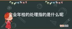 企业年检的处理指的是什么呢?