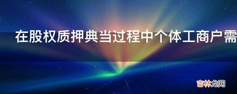 在股权质押典当过程中个体工商户需提交哪些材料?