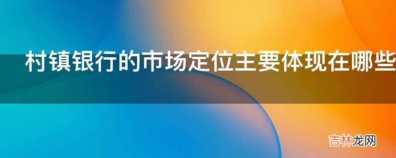 村镇银行的市场定位主要体现在哪些方面?