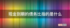 现金到期的债务比指的是什么?