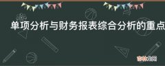 单项分析与财务报表综合分析的重点和基准有何不同?