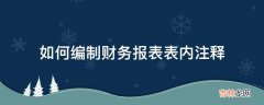 如何编制财务报表表内注释?