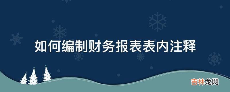 如何编制财务报表表内注释?
