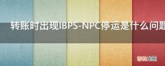 转账时出现IBPS-NPC停运是什么问题?