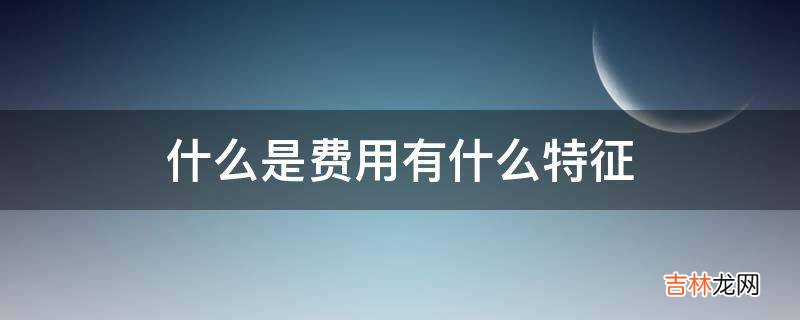 什么是费用有什么特征?