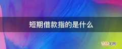 短期借款指的是什么?