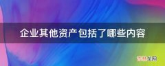 企业其他资产包括了哪些内容?