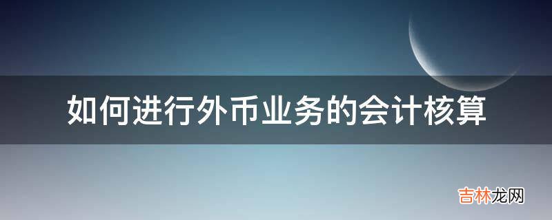 如何进行外币业务的会计核算?