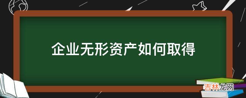 企业无形资产如何取得?