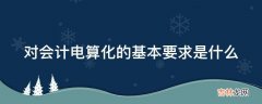 对会计电算化的基本要求是什么?