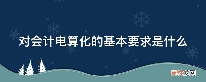 对会计电算化的基本要求是什么?