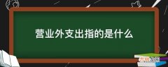 营业外支出指的是什么?