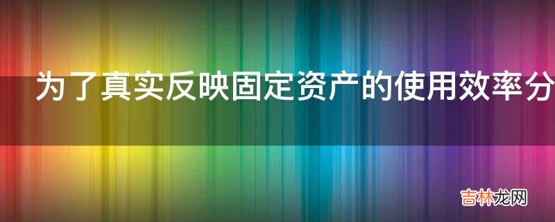 为了真实反映固定资产的使用效率分析时应考虑哪些问题?