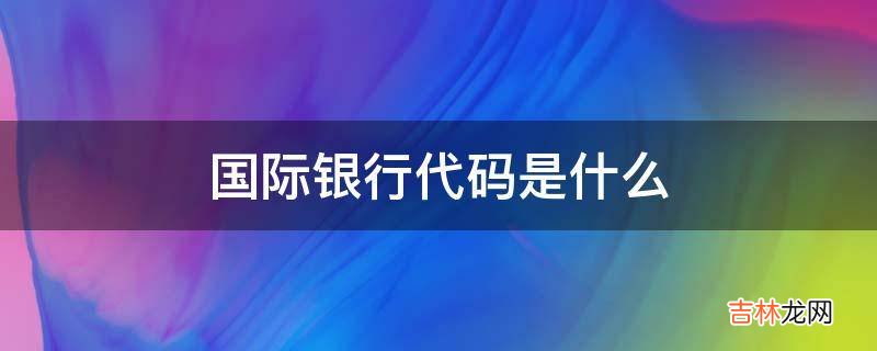 国际银行代码是什么?