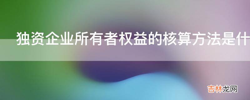 独资企业所有者权益的核算方法是什么?