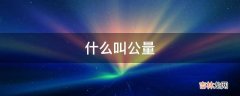 什么叫公量?