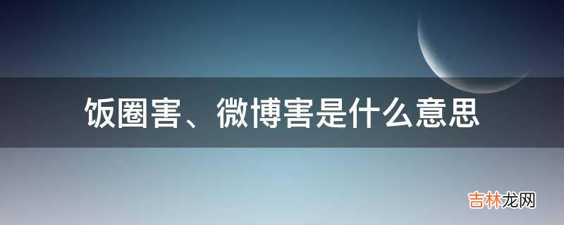 饭圈害微博害是什么意思?