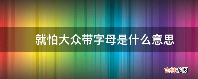 ?就怕大众带字母是什么意思?