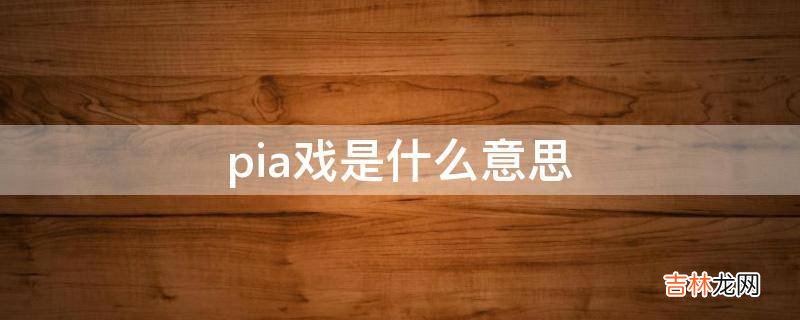 pia戏是什么意思?