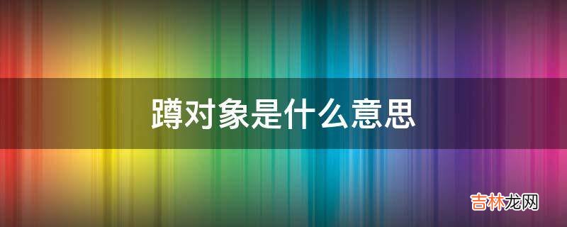 蹲对象是什么意思?
