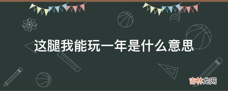 这腿我能玩一年是什么意思?