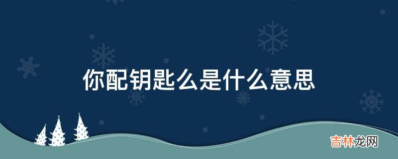 你配钥匙么是什么意思?