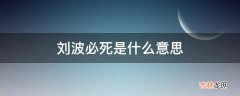 刘波必死是什么意思?