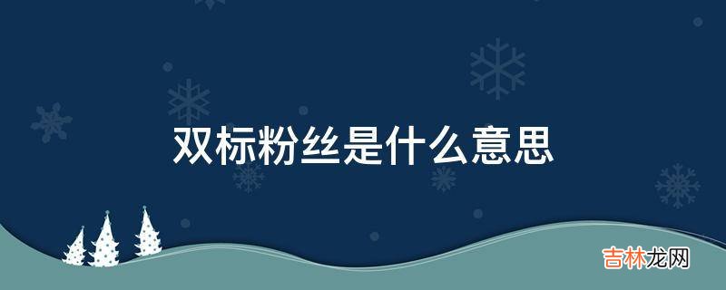 双标粉丝是什么意思?