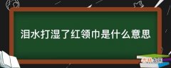 泪水打湿了红领巾是什么意思?