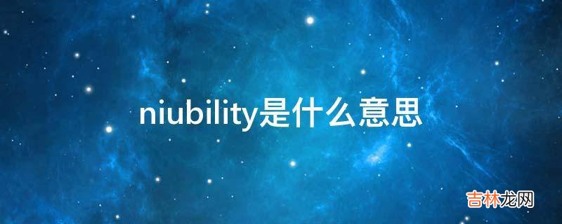 niubility是什么意思?