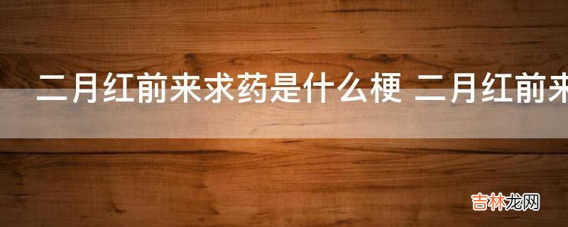 二月红前来求药是什么梗?