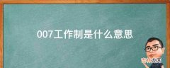 007工作制是什么意思?